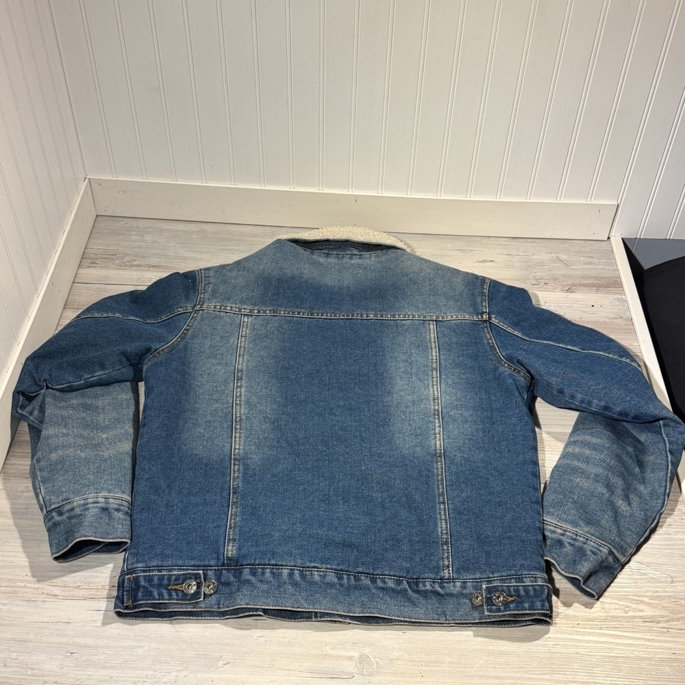 True Craft Sherpa Lined Denim Jean Trucker Men's Sz M Jacket Long Sleeve - Picture 5 of 9